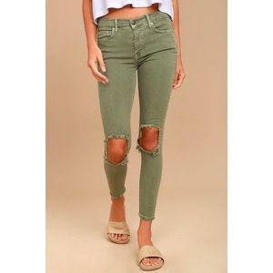 Free people ripped green denim